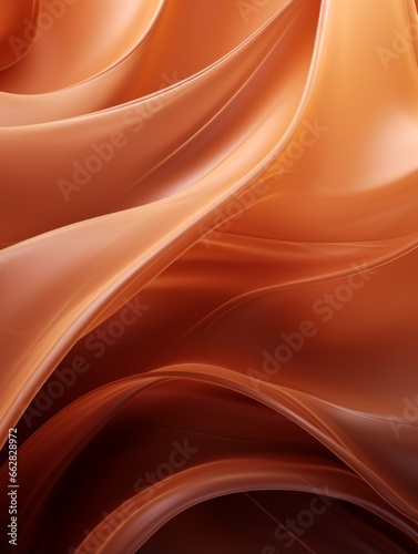 Brown Glass Creative Abstract Wavy Texture. Flowing Digital Art Decoration. Abstract Realistic Surface Vertical Background. Ai Generated Vibrant Curly Pattern.