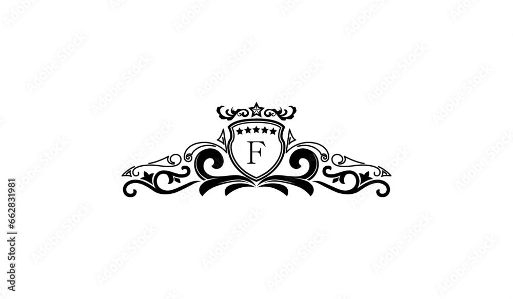 Black elegant corporative logo template F