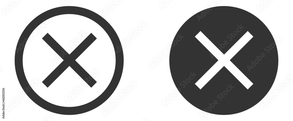 Fototapeta premium Close icon vector sign. Cancel symbol web design. Error