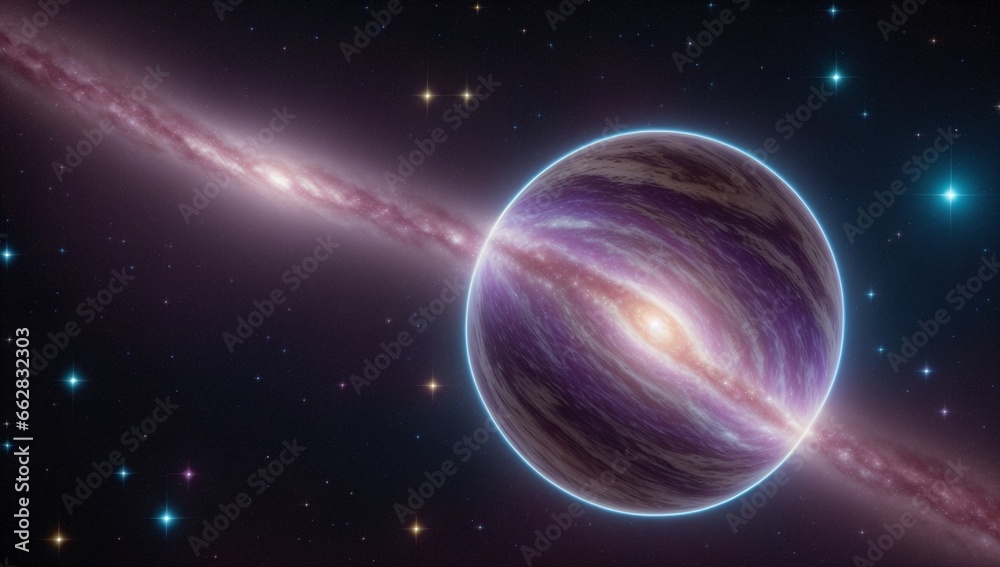 A Very Large Pink Object In The Middle Of A Galaxy