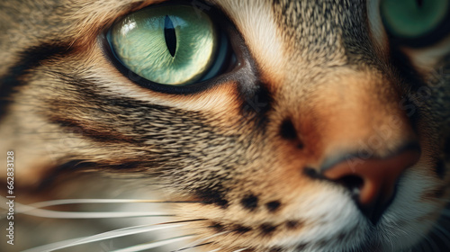 Close-up Portrait of a Cat Created with Generative AI