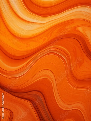 Orange Marble Creative Abstract Wavy Texture. Flowing Digital Art Decoration. Abstract Realistic Surface Vertical Background. Ai Generated Vibrant Curly Pattern.