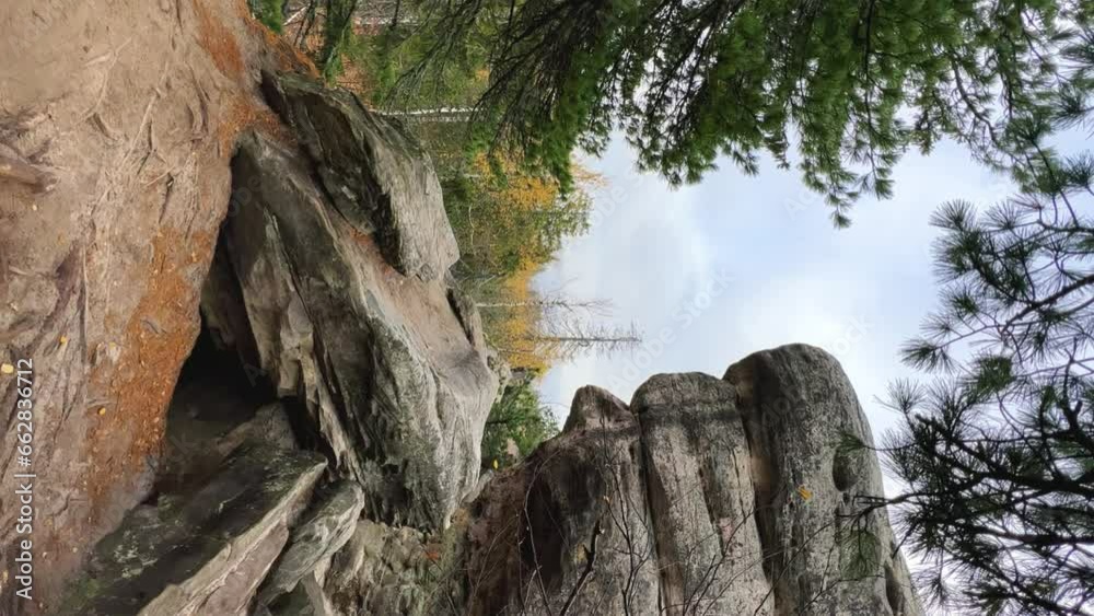 Stone City in autumn. Bright foliage and autumn landscape. The natural ...