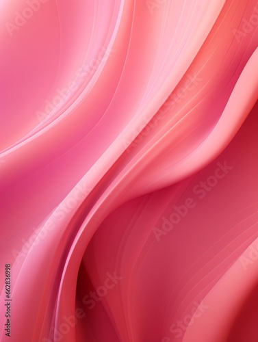 Pink Creative Abstract Wavy Texture. Flowing Digital Art Decoration. Abstract Realistic Surface Vertical Background. Ai Generated Vibrant Curly Pattern.