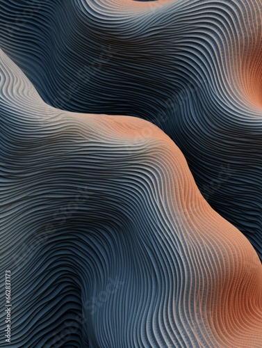 Pumice Stone Creative Abstract Wavy Texture. Flowing Digital Art Decoration. Abstract Realistic Surface Vertical Background. Ai Generated Vibrant Curly Pattern.