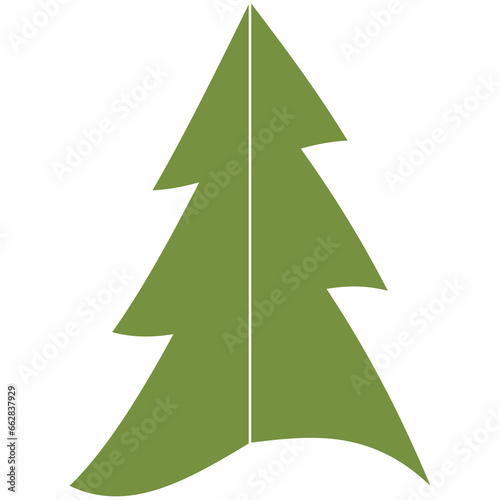 Green Christmas tree decoration and design.