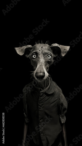 stray dog, black and white dog, homeless dog,  © sailorsoul33
