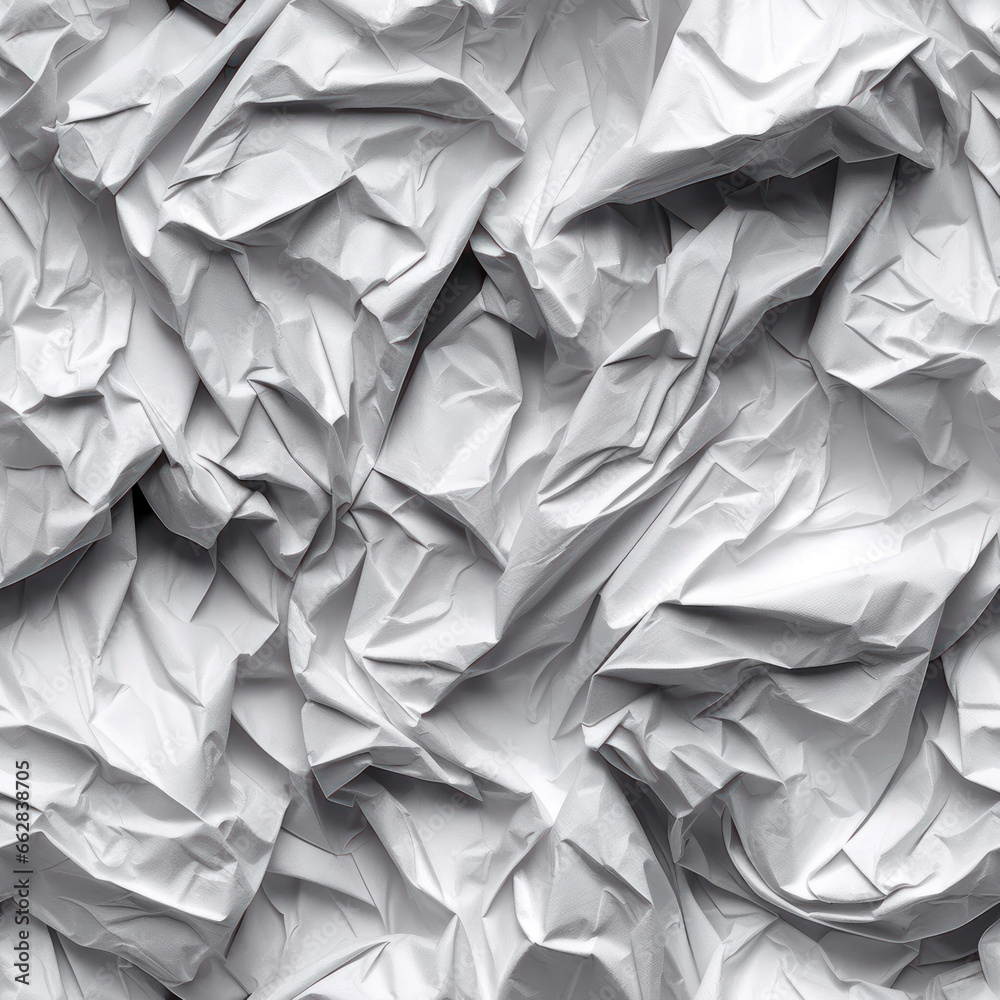 Obraz premium Seamless crumpled paper background texture pattern generative ai