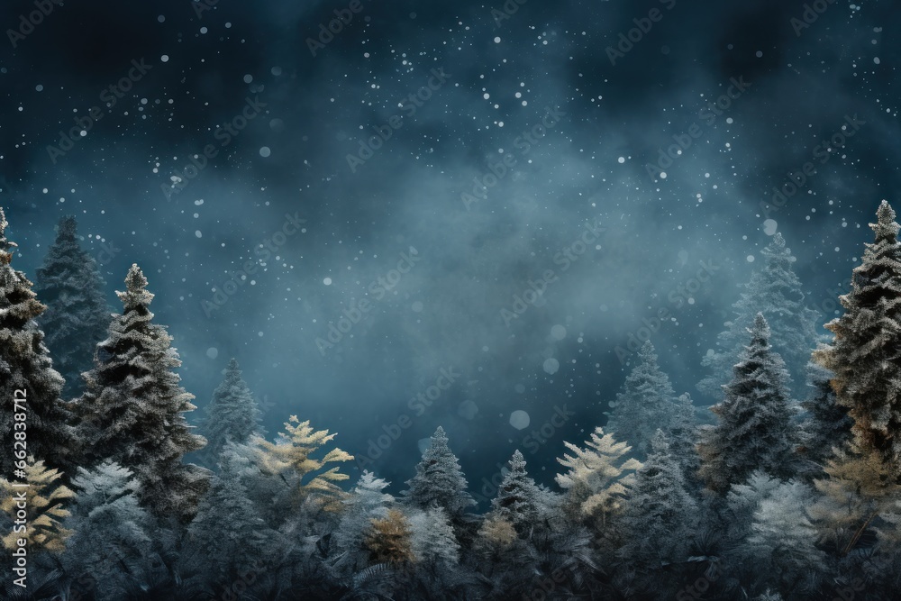 Moody christmas dark green backgroud. Generative AI. Stock Illustration