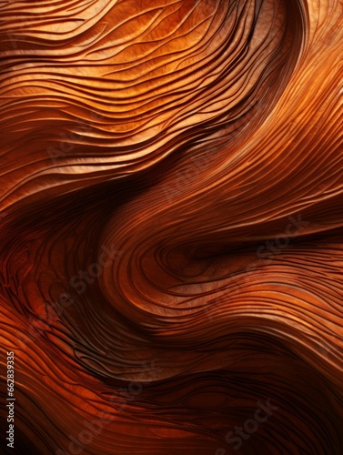 Rusty Iron Creative Abstract Wavy Texture. Flowing Digital Art Decoration. Abstract Realistic Surface Vertical Background. Ai Generated Vibrant Curly Pattern.