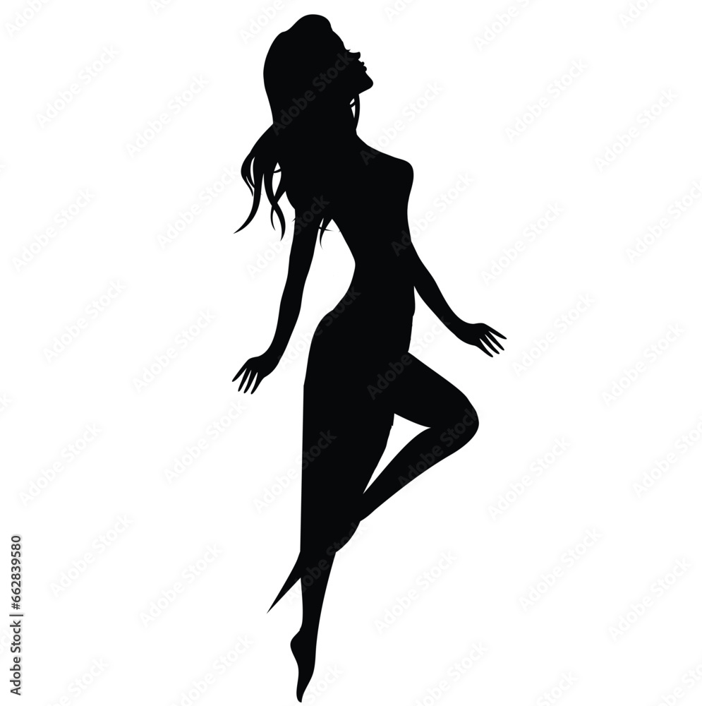 Background Vector illustration woman in gown silhouette isolated on a white background Background Vector illustration woman in gown silhouette isolated on a white background