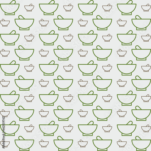 Ayurveda bowl trendy colorful repeating pattern beautiful vector illustration background