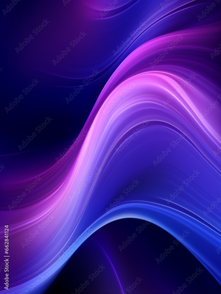 Fototapeta premium Violet LED Creative Abstract Wavy Texture. Flowing Digital Art Decoration. Abstract Realistic Surface Vertical Background. Ai Generated Vibrant Curly Pattern.