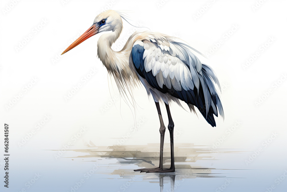 Obraz premium Stork isolated on a white background