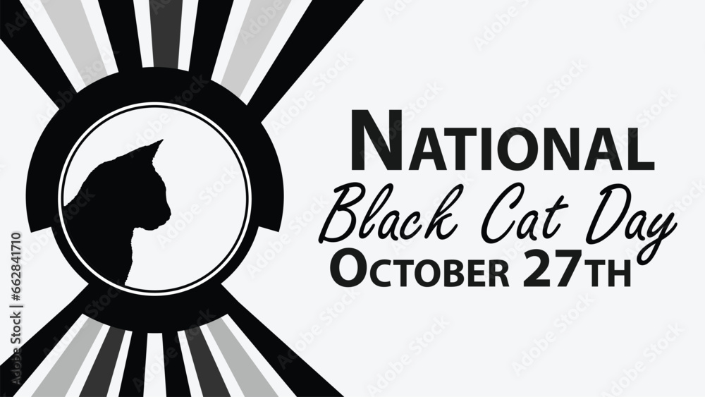 National Black Cat Day vector banner design. Happy National Black Cat ...