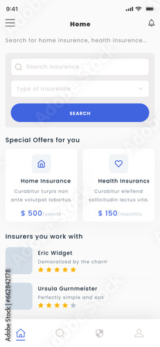 Insurance, Coverage, Allowance and Car Policy Mobile App Ui Kit Template