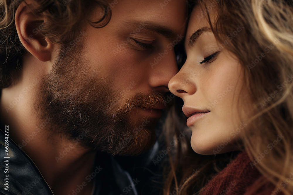 Generative AI portrait picture of happy young couple passionate portrait feelings kissing hugging Generative AI portrait picture of happy young couple passionate portrait feelings kissing hugging