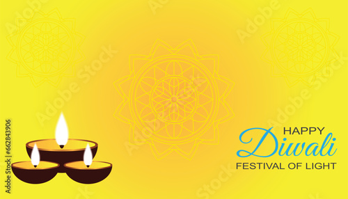 Diwali decorative banner design. Vector Illustration