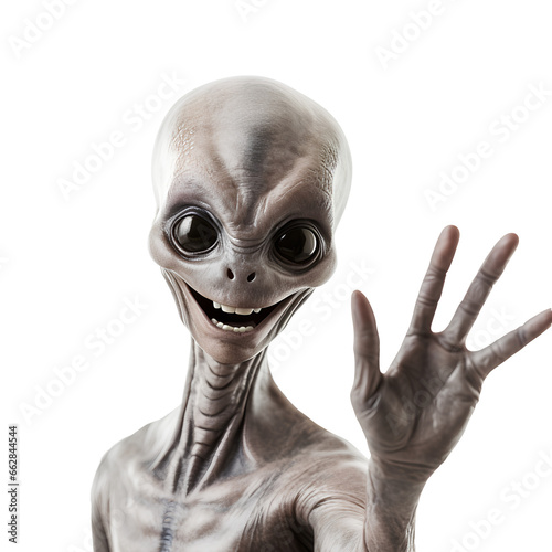 Aliens in contact with humanity on PNG transparent background.
