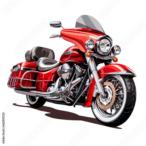Touring motorcycle on transparent background PNG. Motorcycle touring concept.