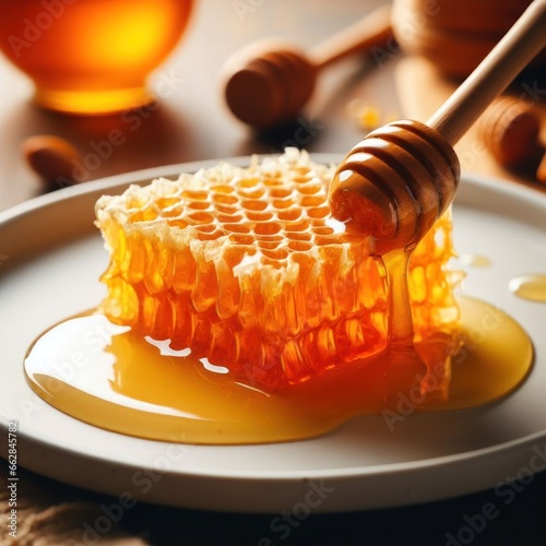 Honey and honeycomb.
