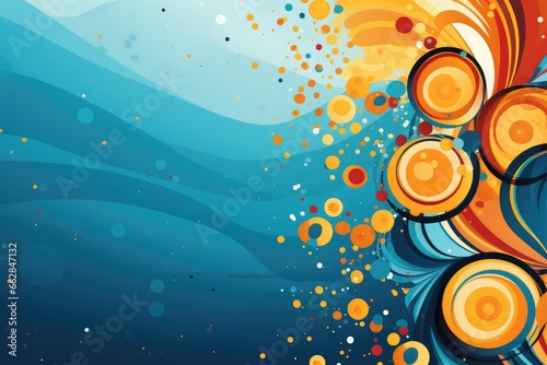 abstract colorful background with circles and lines, Abstract banner for Festivus. AI generated. photo