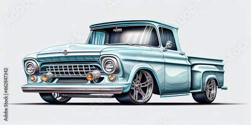 illustration of a muscle cars pickup in vector design, simplicity design of muscle truck