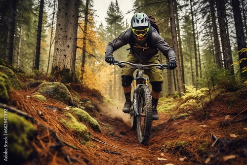 Bicycle adventure sport forest outdoors speed people