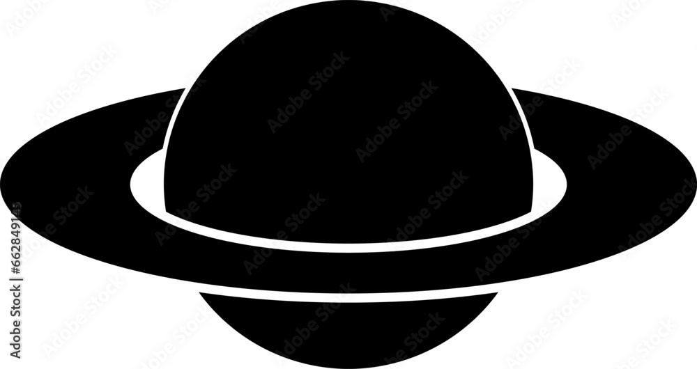 Simple Flat Monochrome Saturn Planet Icon. Vector Image. Simple Flat Monochrome Saturn Planet Icon. Vector Image.