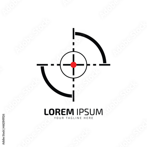 Aim with Precision Crosshair Target Logo Hit the Bullseye of Success icon logo vector illustration silhouette isolated design