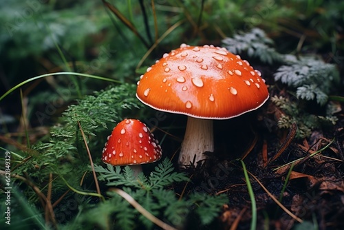 Agaric red fungus toadstool season poison amanita mushroom autumn nature forest toxic