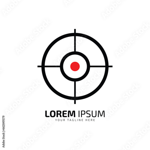 Bullseye Mastery On Point Targeting in Crosshair Logo Artistry icon logo vector illustration silhouette isolated design