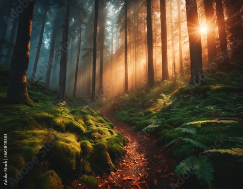 Beautiful morning forest