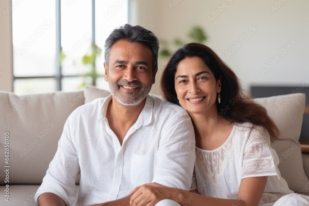 Indian couple smiling while hugging each other Indian couple smiling while hugging each other