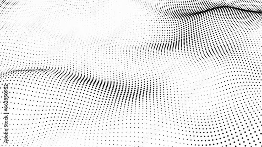 Abstract and technology dots wave background. Dot pattern with halftone effect. abstract wave technology background with white color digital Dot background animation.