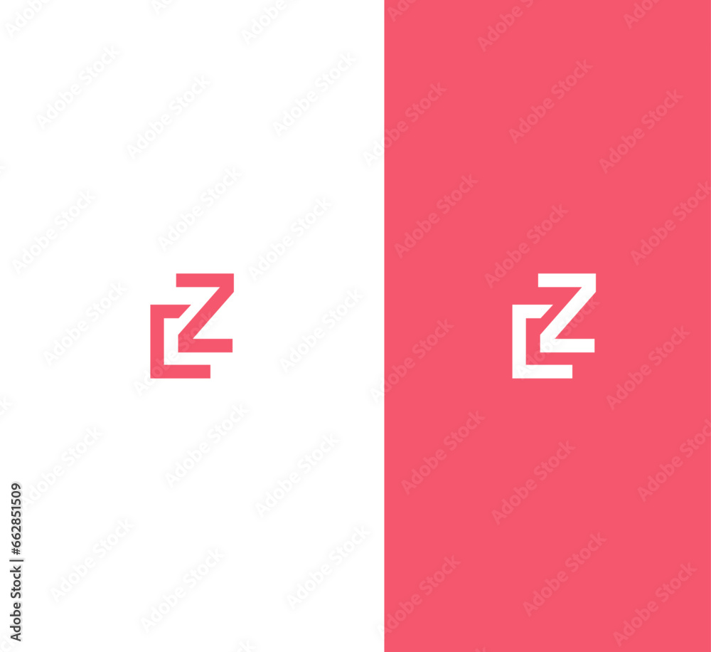 ZC, CZ letter logo - obrazy, fototapety, plakaty 