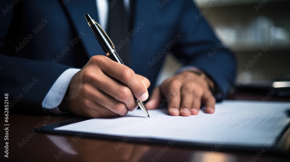 Businessman signing contract. in the office. Businessman signing contract. in the office.