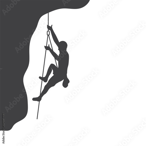 Rock mountain climbing logo template vector illustration
