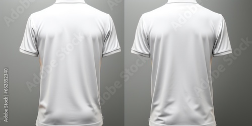 Front and Back View of White Polo Shirt For Design Mock Up