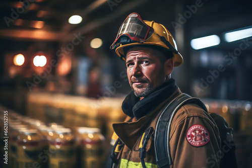 portrait of a fireman in a fireman's outfit, dangerous jobs