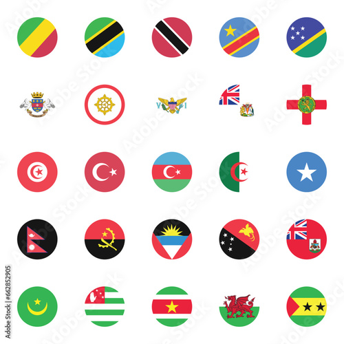 World national flags vector illustrations. photo