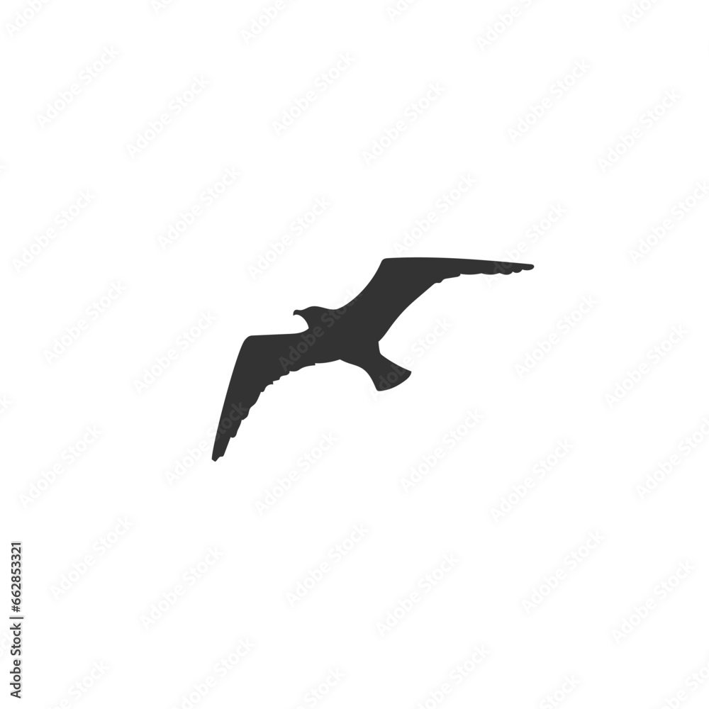 Icon of flying seagull silhouette vector Icon of flying seagull silhouette vector