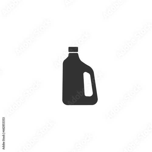 Icon of plastic bottle of liquid laundry detergent. Vector