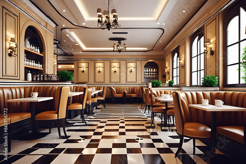 classic-style-cafe-interior. generative AI © soho
