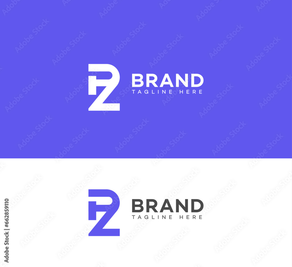 Obraz premium zp, pz letter logo