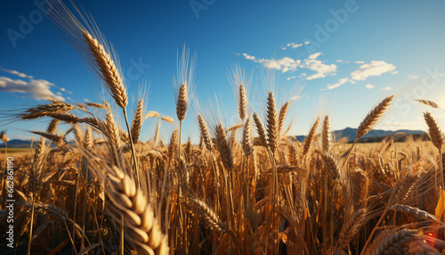 Agriculture nature  wheat farm  rural scene  summer growth  plant cereal generated by AI