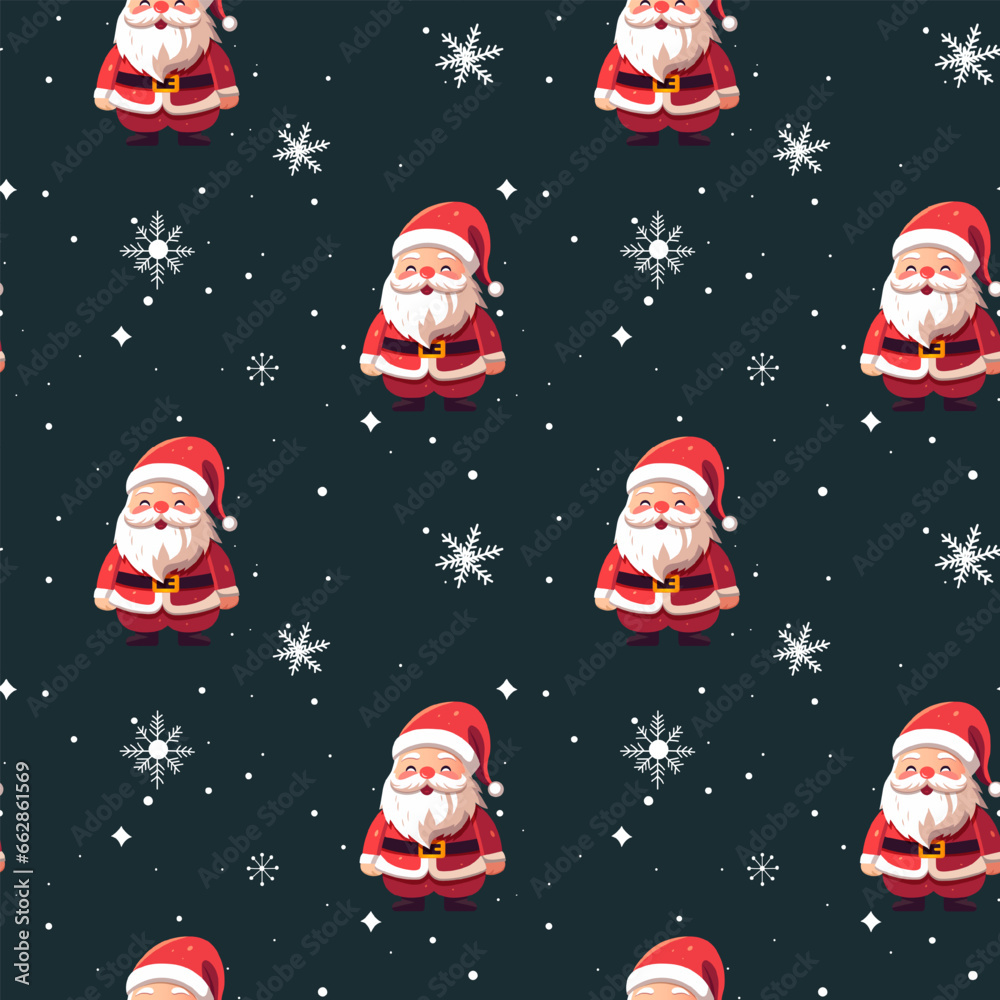 Winter seamless pattern with Santa Claus. Christmas vector pattern. Winter background Winter seamless pattern with Santa Claus. Christmas vector pattern. Winter background