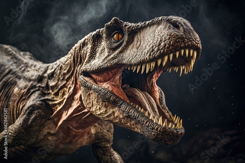 Dinosaur fossil be found in ground.