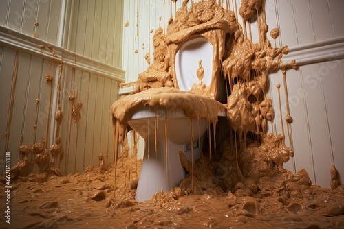 An overflowing toilet.  photo
