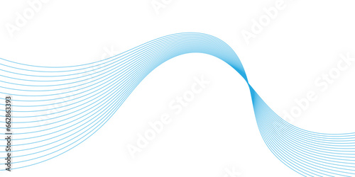 Abstract flowing wave lines in blue colour. Design element for technology, science, modern concept.vector eps 10